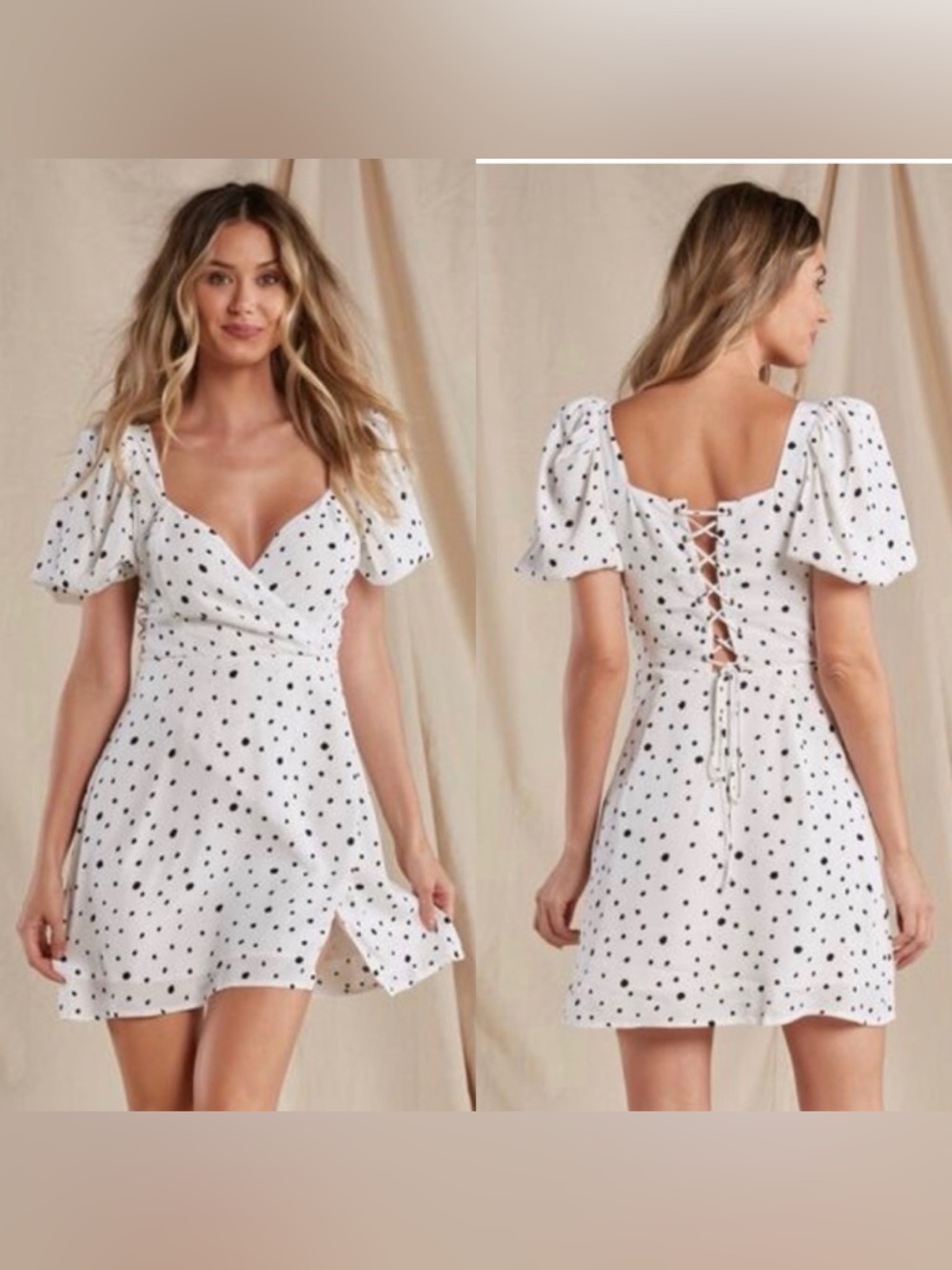 LANI THE LABEL Polka Dot Sweetheart Mini Dress Size S